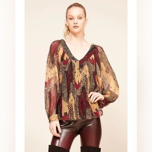 $263 Mes Demoiselles Paris Sabri Blouse Size FR 34 or US 2